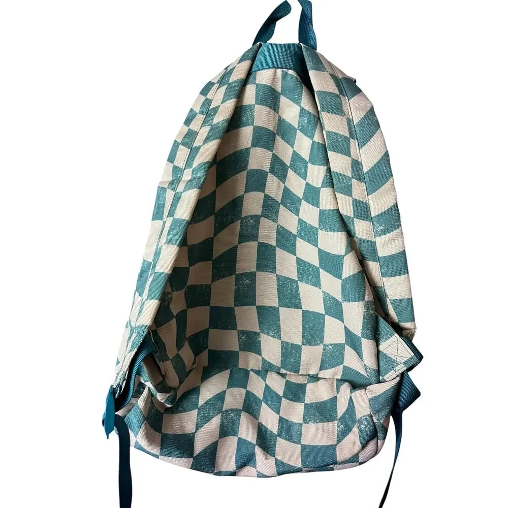 Art Class Girls Backpack Knapsack Rucksack Medium Green Checked Snap Pockets